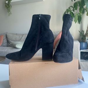 Steven By Steve Madden Suede Black Ankle Booties